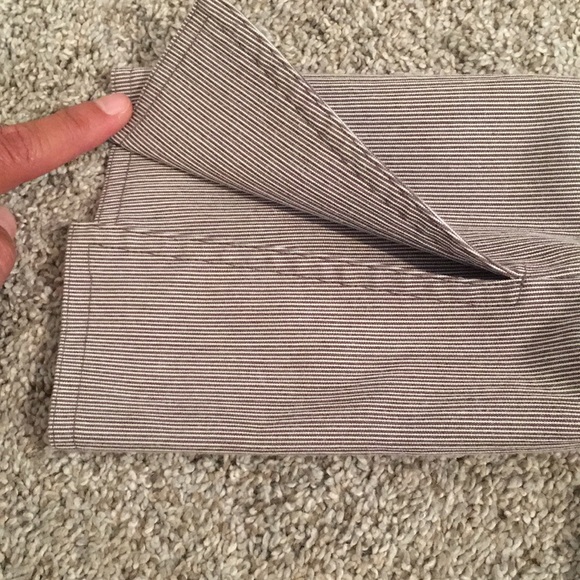 Ann Klein grey striped suit with crop flare pants. Stretch. Size 10. - Picture 6 of 14